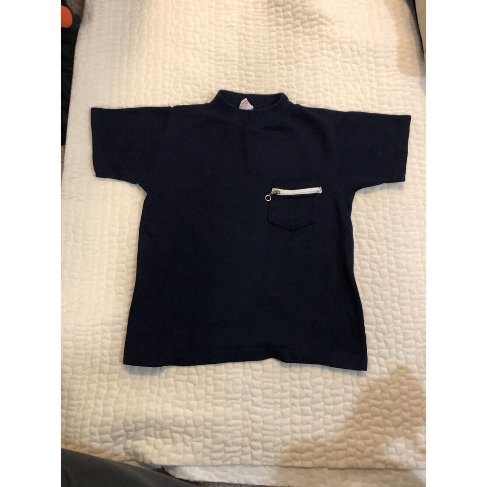 Vintage Boys Toddler Donmoor Size 12 Blue Shirt Knit Washable